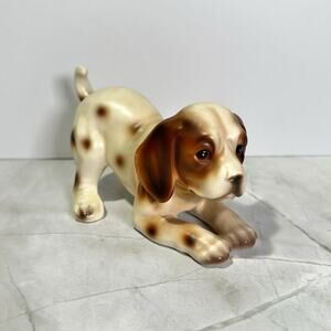 Vintage Porcelain Cocker Spaniel Dog Figurine Brown and White Made in Japan
